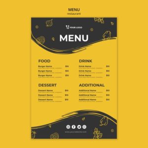 Freepik – Restaurant menu template Free Psd [PSD] – Pikdone