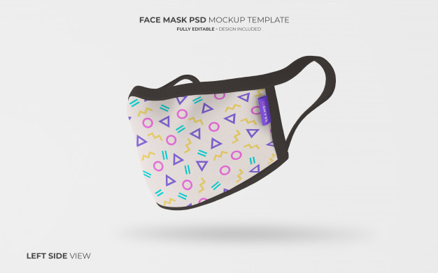 Freepik - Face mask mockup in left side view Free Psd [PSD ...