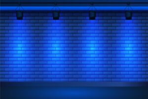 Freepik - Spot lights on blue brick wall background Free Vector [AI ...