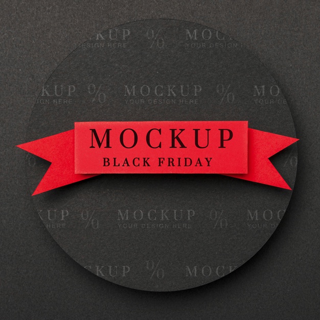 Download Freepik - Flat lay mock-up black friday red ribbon Free ...
